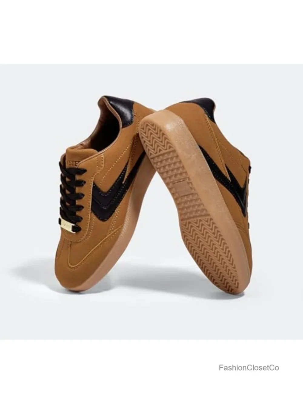 Retro Fashion Sneakers with Anti-Slip Gum Sole - PU Upper & Faux Nubuck
